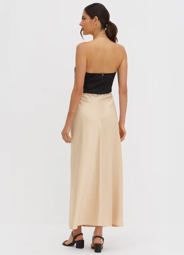 Principessa - Saia de Alfaiataria Longa Bege Meire 4
