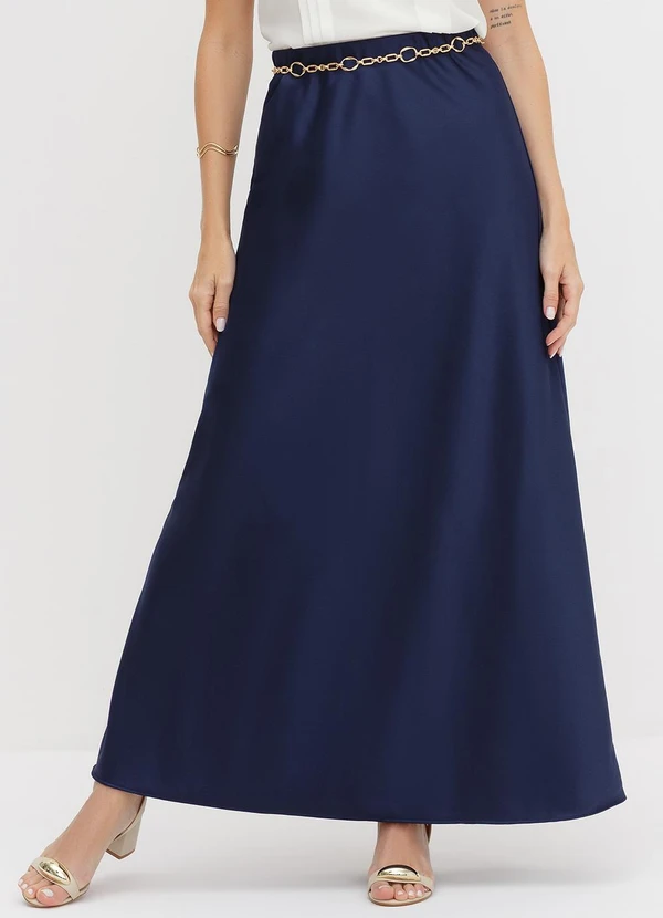 Principessa - Saia de Alfaiataria Longa Marinho Meire