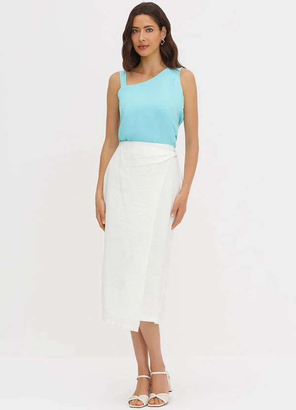 Principessa - Saia de Alfaiataria Longuete Off White Mara 9