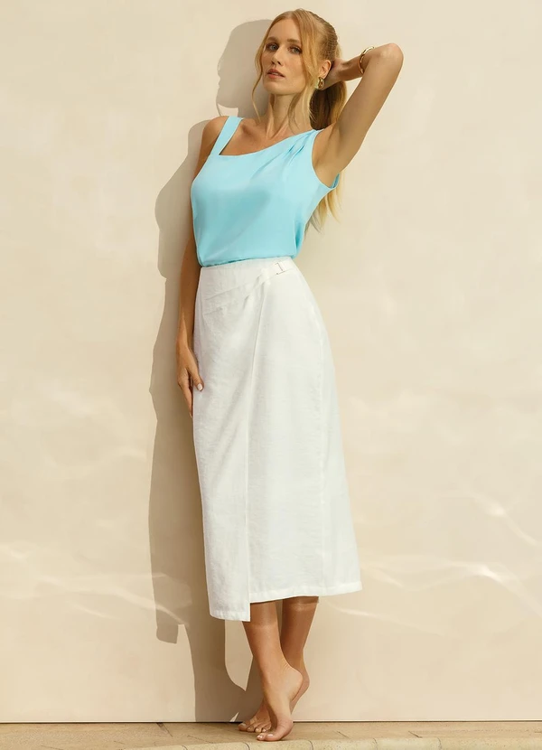 Principessa - Saia de Alfaiataria Longuete Off White Mara 6