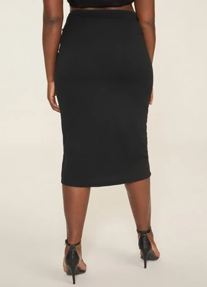 Elegance - Saia Diamond Midi com Termocolante Preto - ELEGANCE