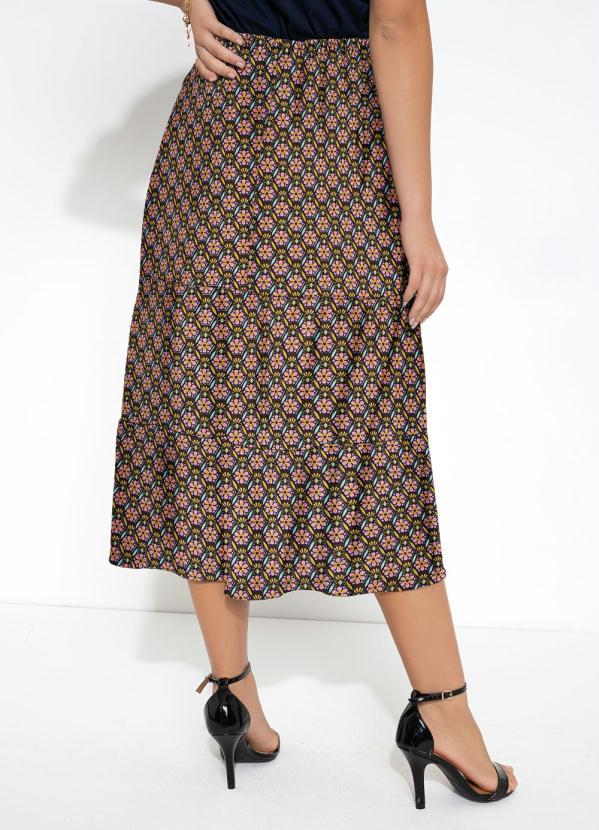 Rosalie - Saia em Camadas Floral Marrom Moda Evangélica 2