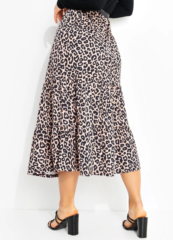 Rosalie - Saia em Camadas Onça Preta 2