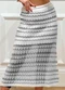 Doce Tom - Saia em Tricot Listrado Curta Preto - variação: Branco