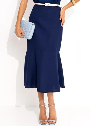 Colcci - Saia em Viscolinho Azul - COLCCI