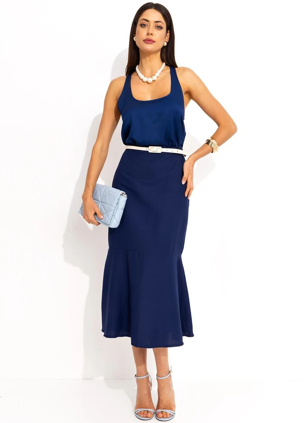 Colcci - Saia em Viscolinho Azul 3