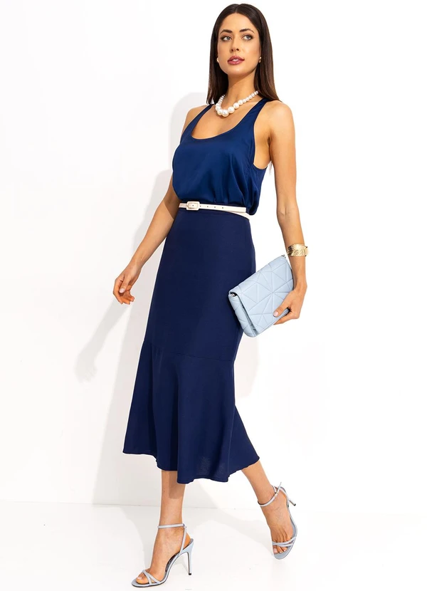 Colcci - Saia em Viscolinho Azul 8