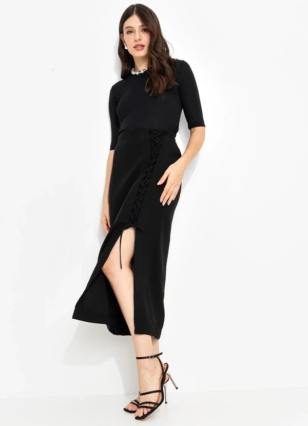 You Premium - Saia em Viscose Preto 3