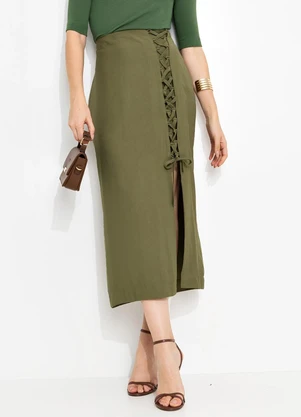 You Premium - Saia em Viscose Verde - YOU PREMIUM