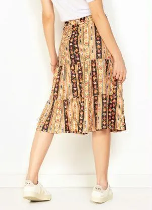 Moda Pop - Saia Étnica com Babados - MODA POP