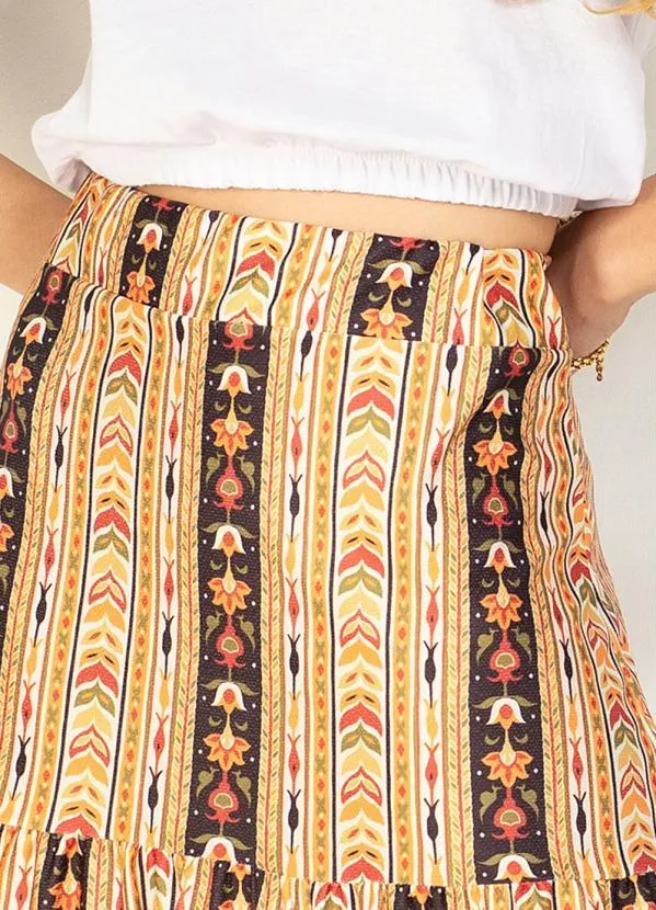 Moda Pop - Saia Étnica com Babados 3