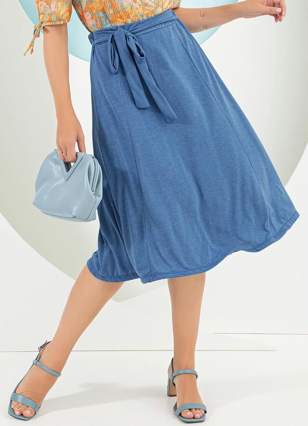 Rosalie Saia Evasê Azul