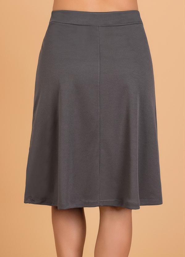 Outlet - Saia Evasê Cinza Moda Evangélica com Botões 9