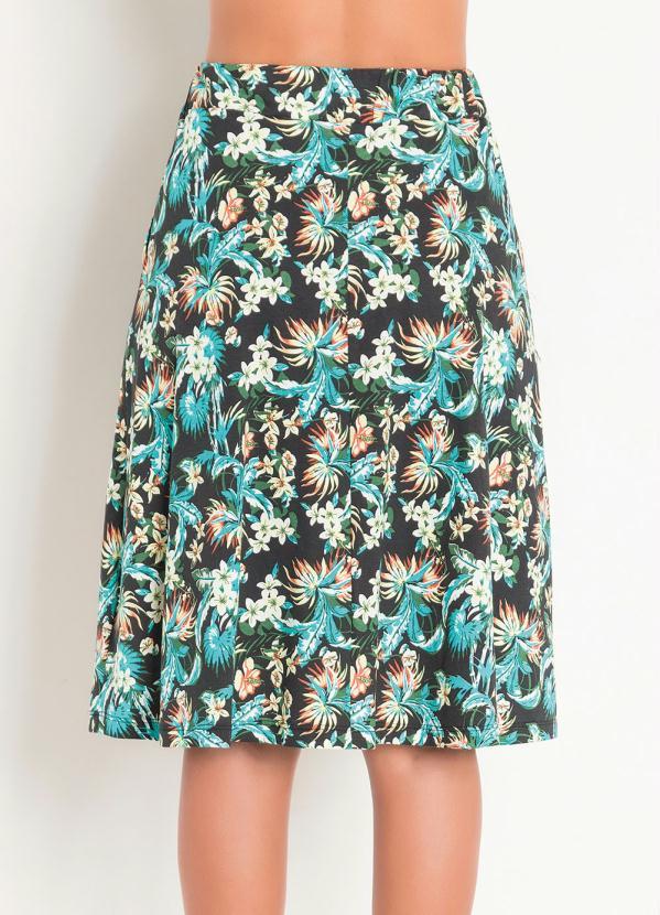 Outlet - Saia Evasê com Bolso Estampada Moda Evangélica 7