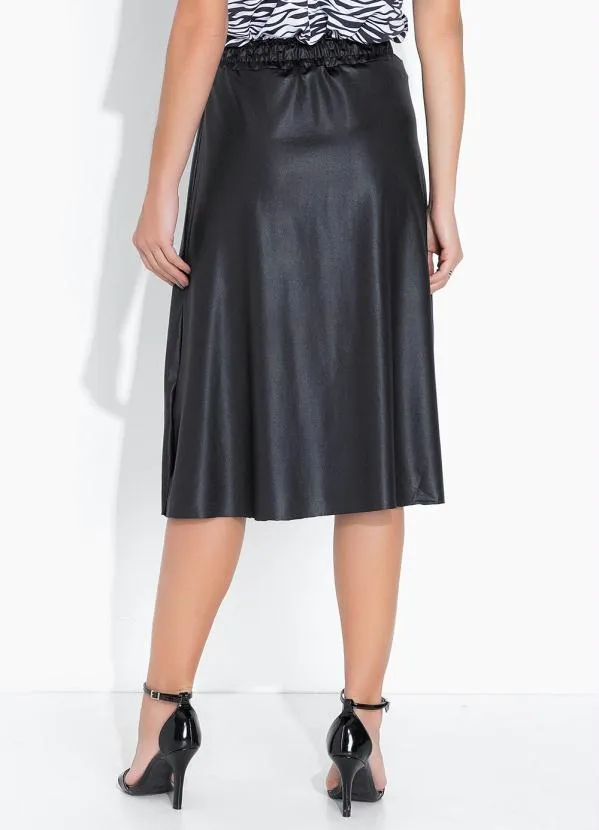 Saia Evasê com Elástico Preta bonprix