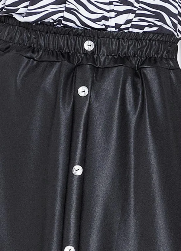 bonprix - Saia Evasê com Elástico Preta 3