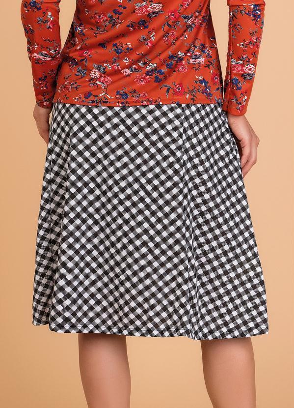 Rosalie - Saia Evasê com Faixa Xadrez Moda Evangélica 2