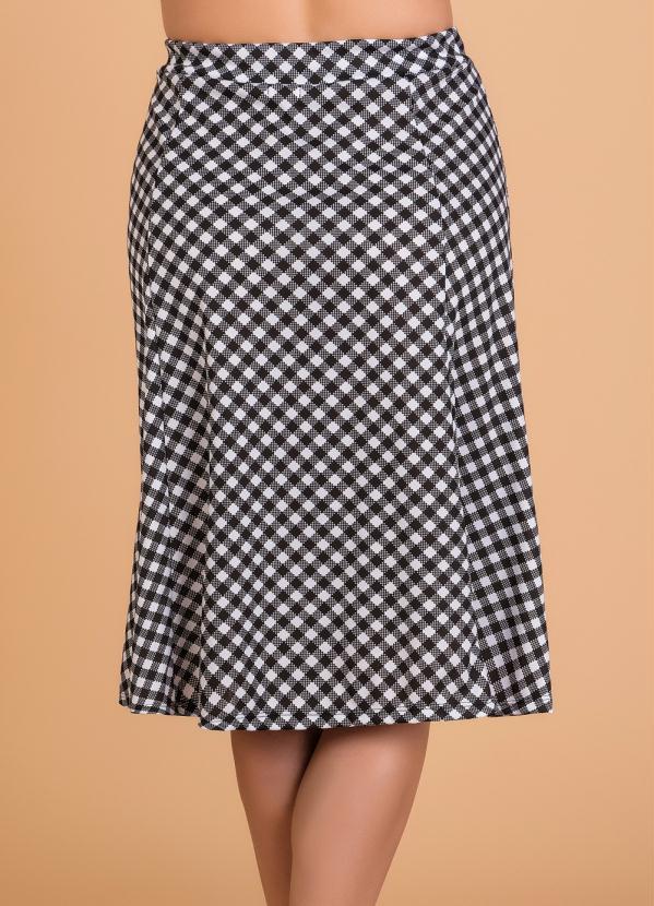 Rosalie - Saia Evasê com Faixa Xadrez Moda Evangélica 7