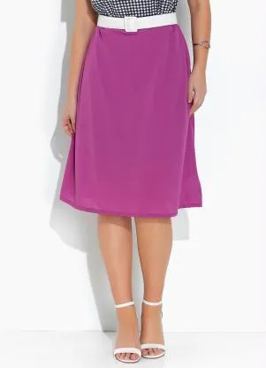 Rosalie - Saia Evasê Roxa - ROSALIE