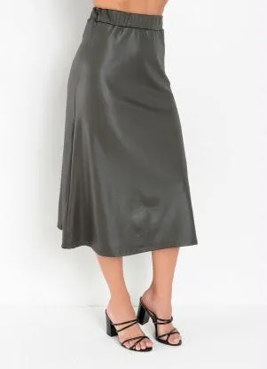 Rosalie - Saia Evasê Verde - ROSALIE