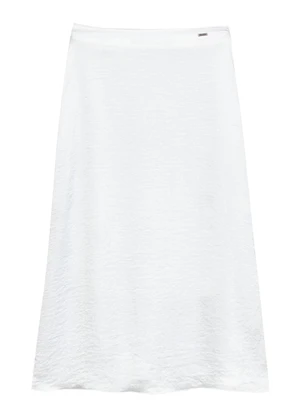 Marialícia - Saia Feminina Acetinada Branco - MARIALÍCIA