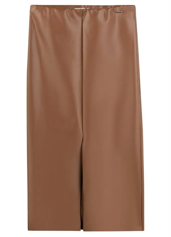 Marialícia - Saia Feminina Adulto Marrom 3