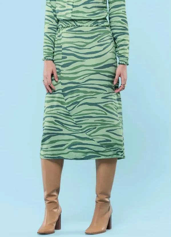 Marialícia - Saia Feminina Adulto Verde