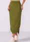 Marialícia - Saia Feminina Cargo Midi Ajustável Marrom - variação: Verde