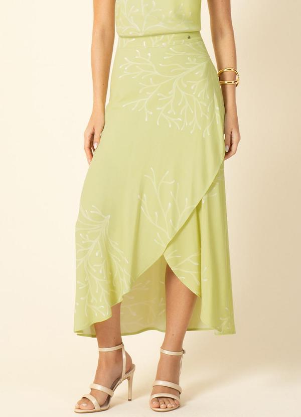 Gris - Saia Feminina com Estampa Rotativa Verde