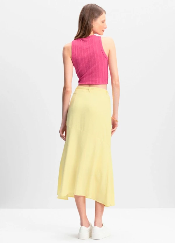 Essendi - Saia Feminina em Viscolinho Amarelo 3
