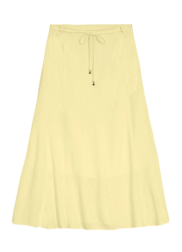 Essendi - Saia Feminina em Viscolinho Amarelo 5