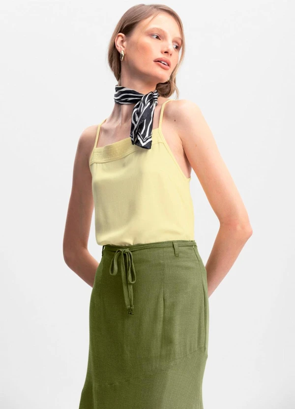 Essendi - Saia Feminina em Viscolinho Verde 3