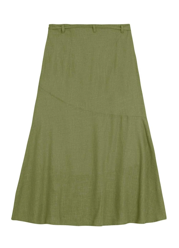 Essendi - Saia Feminina em Viscolinho Verde 5