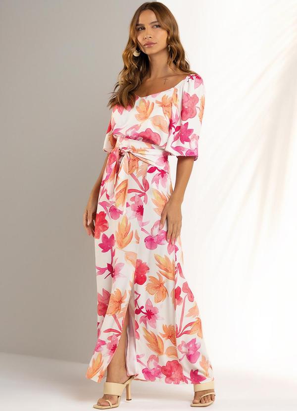 Marialícia - Saia Feminina Estampada Bege 2