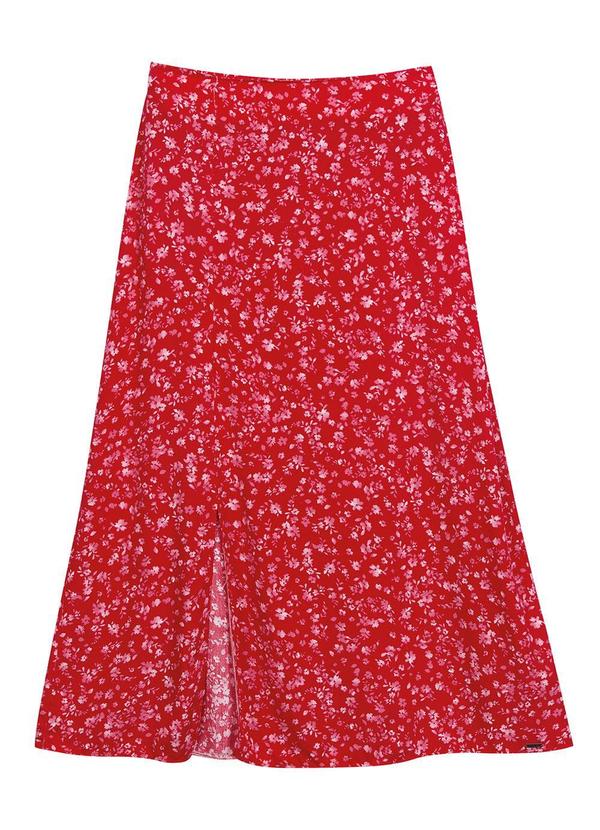 Marialícia - Saia Feminina Floral Miudo Rosa 3