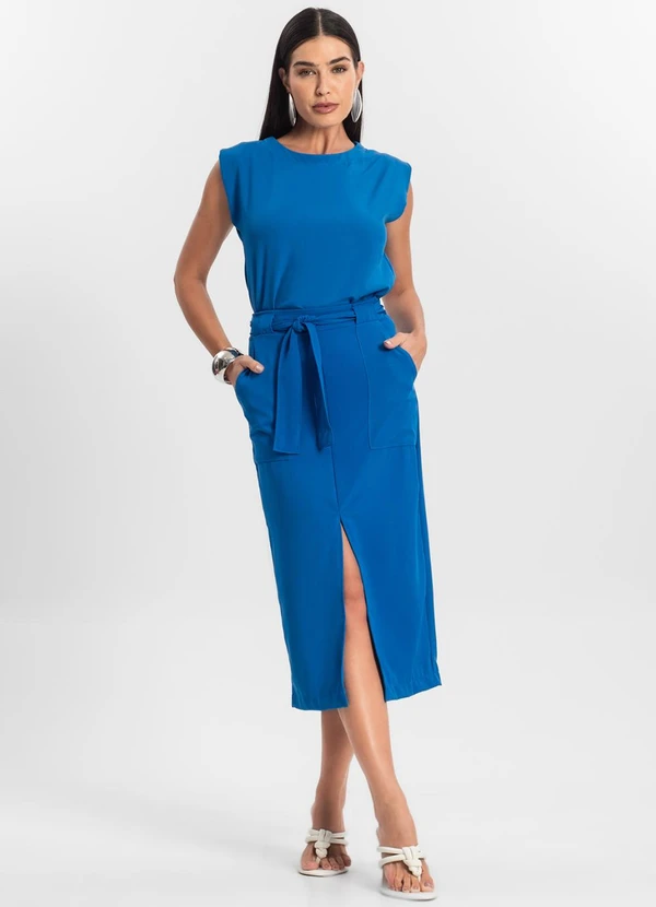 Endless - Saia Feminina Midi Azul 3