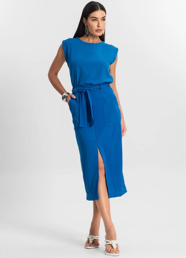 Endless - Saia Feminina Midi Azul 5