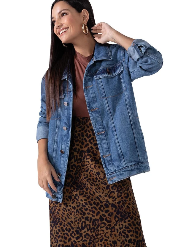 Marialícia - Saia Feminina Midi Babado Animal Print Marrom 3