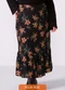 Marialícia - Saia Feminina Midi Babado Abstrata Rosa - variação: Preto