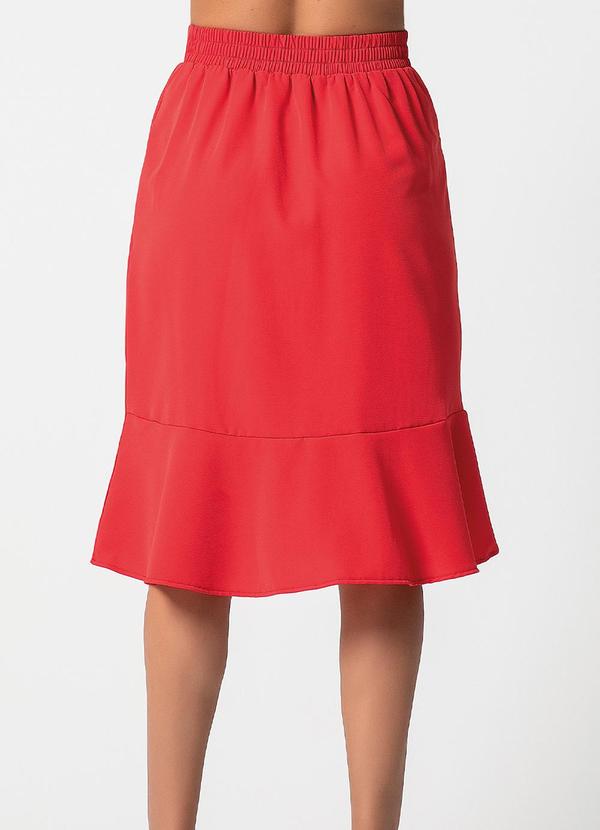Habana - Saia Feminina Midi com Bolso Vermelho 2