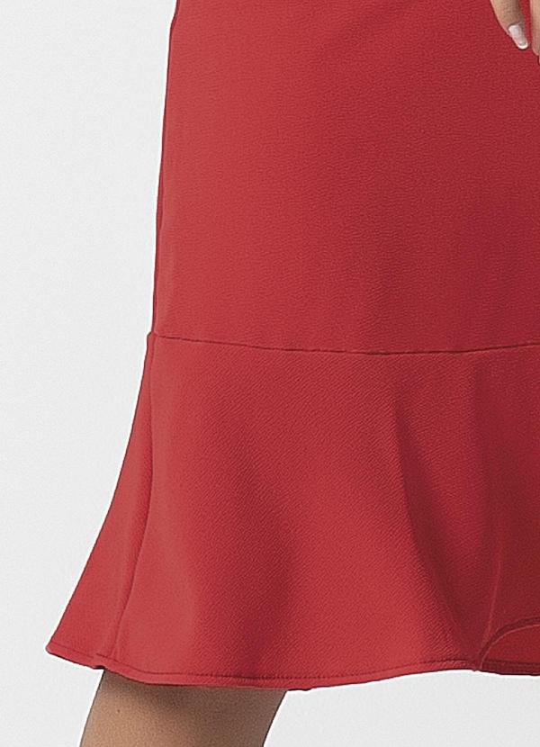 Habana - Saia Feminina Midi com Bolso Vermelho 4