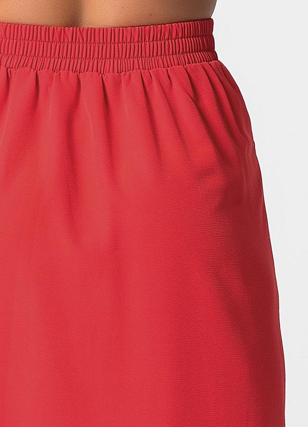 Habana - Saia Feminina Midi com Bolso Vermelho 6