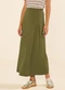 Marialícia - Saia Feminina Midi com Pregas Verde - variação: Verde