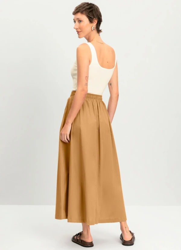 Essendi - Saia Feminina Midi em Viscose Marrom 4