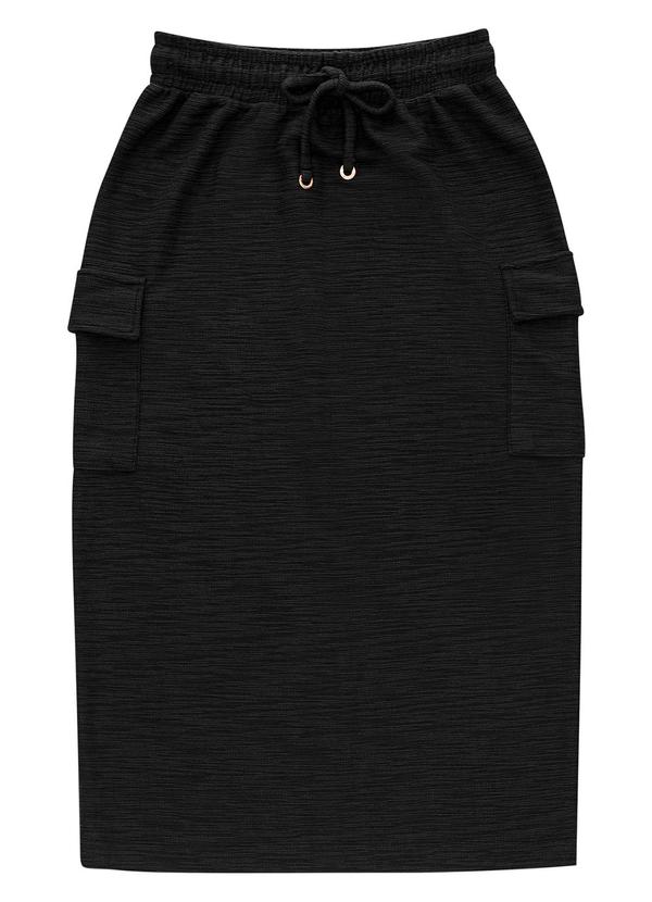 Endless - Saia Feminina Midi Preto