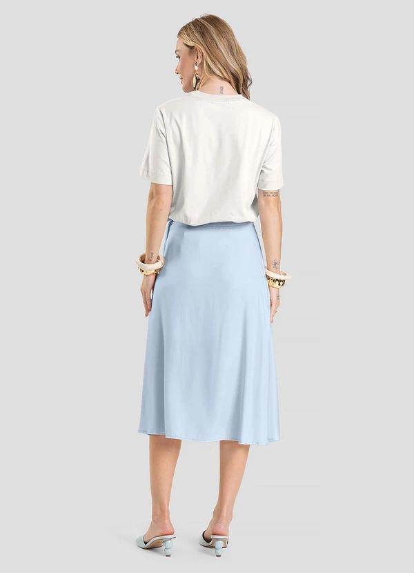 Dianna - Saia Feminina Midi Envelope Azul 2