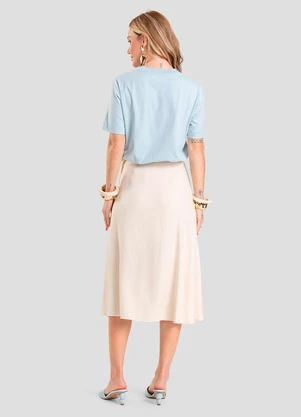 Dianna - Saia Feminina Midi Envelope Bege - DIANNA