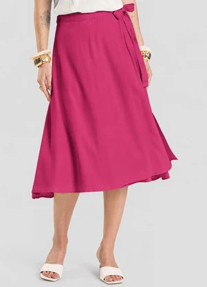 Dianna - Saia Feminina Midi Envelope Rosa - DIANNA