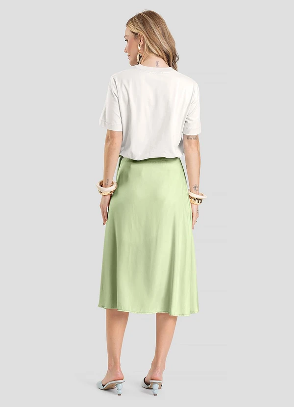 Dianna - Saia Feminina Midi Envelope Verde 2