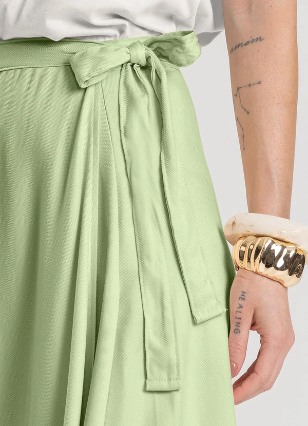 Dianna - Saia Feminina Midi Envelope Verde 3